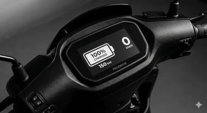 Сучасна панель приладів електроскутера з індикатором заряду